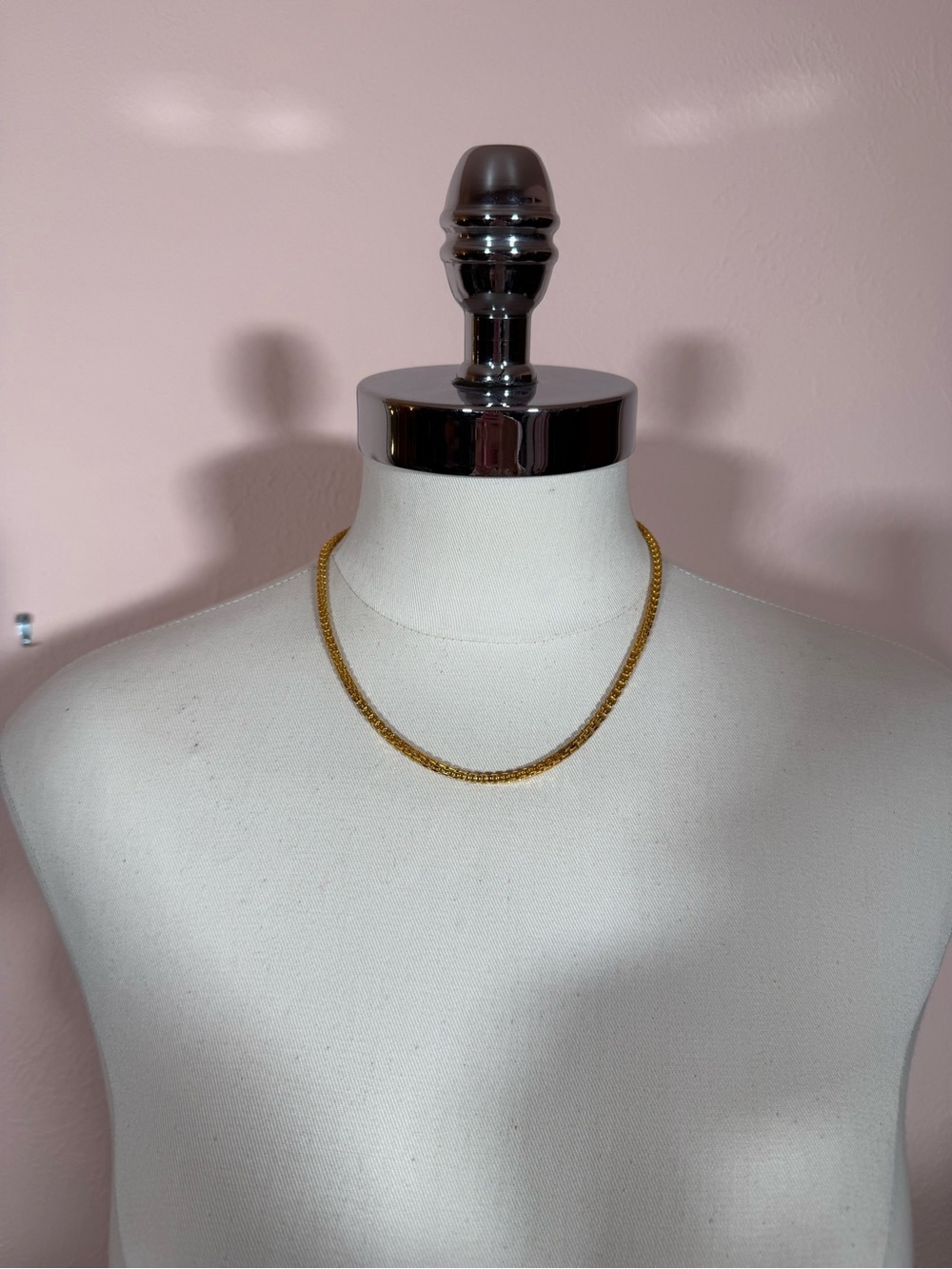 Gold sterling silver designer runway square link heavy chain necklace 18” Italy - Picture 6 of 17